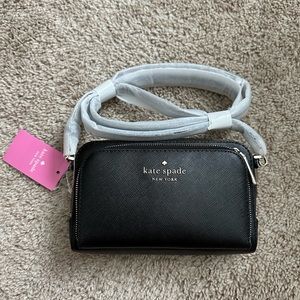 Kat Spade Brand New w/ Tags black small duo zip cross body bag